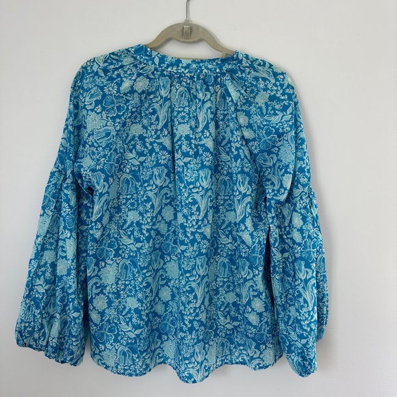 Olivia James - Emory Blouse - Mini Garden Floral Aqua - Picture 2 of 6